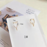 Crystal Ear Pin DIY Accessory with Pure Silver Alloy