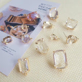 Crystal Ear Pin DIY Accessory with Pure Silver Alloy