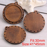 8pcs Wooden Round Vintage Glass/Cabochon Frame Settings Bezel For DIY Bracelet