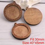 8pcs Wooden Round Vintage Glass/Cabochon Frame Settings Bezel For DIY Bracelet