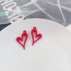 10pcs Heart Shape Charms Silver Pendants for DIY Jewelry Making