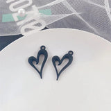 10pcs Heart Shape Charms Silver Pendants for DIY Jewelry Making