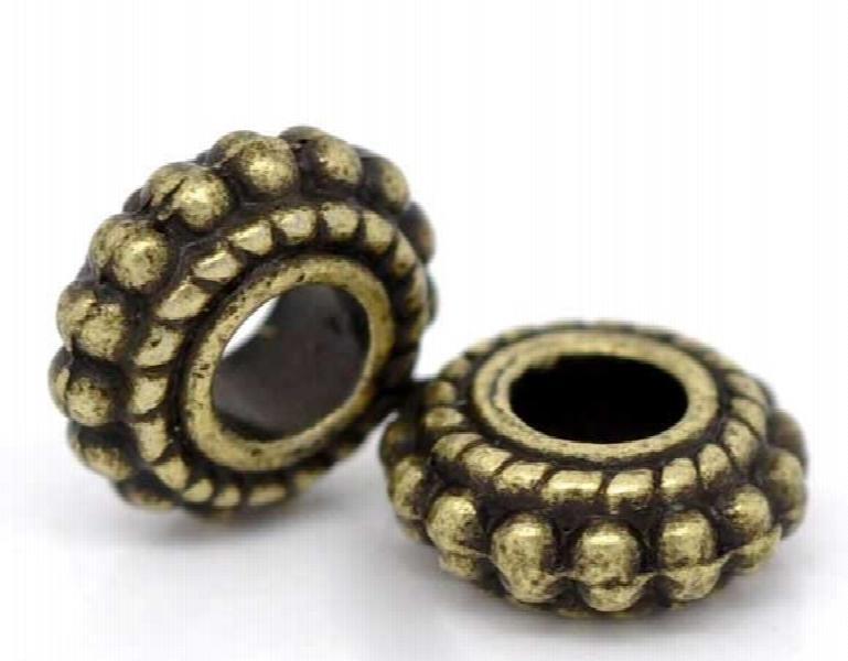 8mm Antique Bronze Spacer Beads Wheel Carved Loose Spacer Beads 100PCs