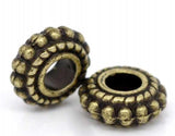 8mm Antique Bronze Spacer Beads Wheel Carved Loose Spacer Beads 100PCs