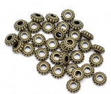 8mm Antique Bronze Spacer Beads Wheel Carved Loose Spacer Beads 100PCs