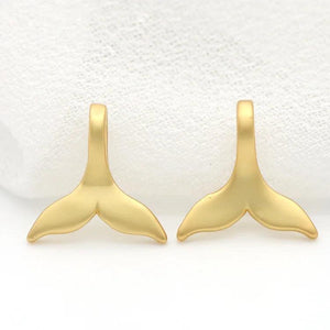 4PCS 10x10MM 14K Plated Brass Whale Tail Charm Pendants