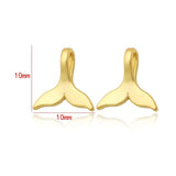4PCS 10x10MM 14K Plated Brass Whale Tail Charm Pendants