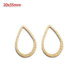 10pcs Raw Brass Teardrop Link Charms for DIY Earrings Making