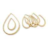 10pcs Raw Brass Teardrop Link Charms for DIY Earrings Making