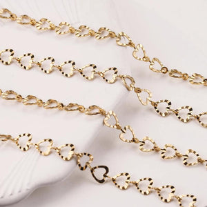 Gold-Plate Heart Link Chain DIY Jewelry Making
