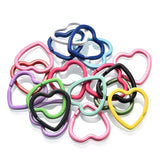 Colorful Heart Shape Key Chain Split Ring Key Ring for DIY Jewelry Making