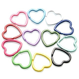 Colorful Heart Shape Key Chain Split Ring Key Ring for DIY Jewelry Making