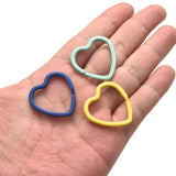 Colorful Heart Shape Key Chain Split Ring Key Ring for DIY Jewelry Making
