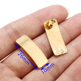 10pcs Stainless Steel Plated Curved Bar Earring Posts with Loop