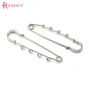 10PCS 75x17MM Rhodium Iron Brooch Base Pins Jewelry Findings