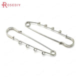 10PCS 75x17MM Rhodium Iron Brooch Base Pins Jewelry Findings
