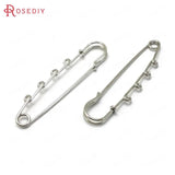 10PCS 75x17MM Rhodium Iron Brooch Base Pins Jewelry Findings