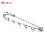 10PCS 75x17MM Rhodium Iron Brooch Base Pins Jewelry Findings
