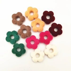 30 PCS 20mm Acrylic Flocking Flowers DIY Jewelry Making