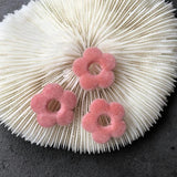 30 PCS 20mm Acrylic Flocking Flowers DIY Jewelry Making