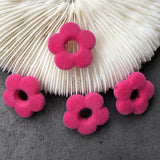 30 PCS 20mm Acrylic Flocking Flowers DIY Jewelry Making