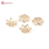 50PCS 8MM 18K Silver Brass Flower Beads Caps DIY Jewelry Earrings Making