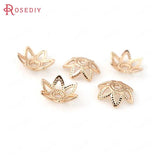 50PCS 8MM 18K Silver Brass Flower Beads Caps DIY Jewelry Earrings Making
