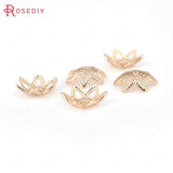 50PCS 8MM 18K Silver Brass Flower Beads Caps DIY Jewelry Earrings Making