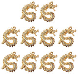 10Pcs Dragon Pendant Charms With Rhinestone For DIY Jewelry Making