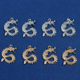 10Pcs Dragon Pendant Charms With Rhinestone For DIY Jewelry Making
