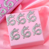 10Pcs Dragon Pendant Charms With Rhinestone For DIY Jewelry Making