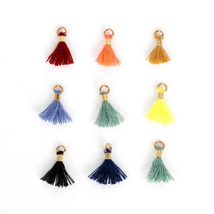 50pcs Mixed-color Tassel Earrings Charms 13mm for Jewelry Making