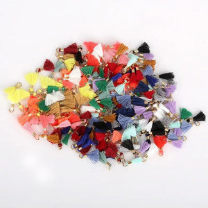 50pcs Mixed-color Tassel Earrings Charms 13mm for Jewelry Making