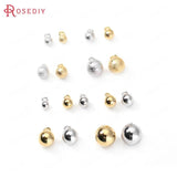 4/5/6/8/10MM 24K Brass Ball Beads Charms End Beads High DIY Jewelry Findings