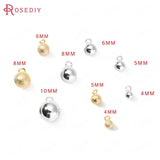 4/5/6/8/10MM 24K Brass Ball Beads Charms End Beads High DIY Jewelry Findings