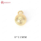 4/5/6/8/10MM 24K Brass Ball Beads Charms End Beads High DIY Jewelry Findings