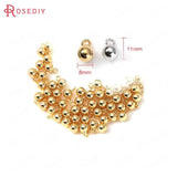 4/5/6/8/10MM 24K Brass Ball Beads Charms End Beads High DIY Jewelry Findings