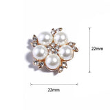10Pcs 22mm Metal Alloy Pearl Flatback Buttons Sewing Rhinestones Craft Silver
