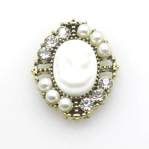 10pcs 20*25mm Alloy Rhinestone Pearl Resin Avatar DIY Garment Decoration