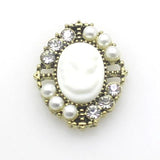 10pcs 20*25mm Alloy Rhinestone Pearl Resin Avatar DIY Garment Decoration