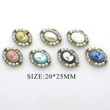 10pcs 20*25mm Alloy Rhinestone Pearl Resin Avatar DIY Garment Decoration
