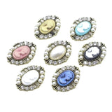 10pcs 20*25mm Alloy Rhinestone Pearl Resin Avatar DIY Garment Decoration