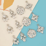 6Pcs CZ Charms/Rhodium Earrings Pendants/Jewelry Findings Components