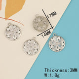6Pcs CZ Charms/Rhodium Earrings Pendants/Jewelry Findings Components