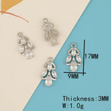 6Pcs CZ Charms/Rhodium Earrings Pendants/Jewelry Findings Components