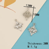6Pcs CZ Charms/Rhodium Earrings Pendants/Jewelry Findings Components