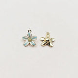 10 PCS Enamel Leaves Flowers Charms for DIY Jewelry Making