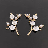 10 PCS Metal Alloy KC Shell Pearl Flowers DIY Jewelry Making Material