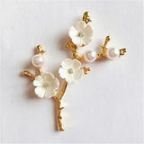 10 PCS Metal Alloy KC Shell Pearl Flowers DIY Jewelry Making Material
