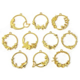 10 Pcs Open Bezel Blank Frame Pendants DIY Resin Jewelry Making